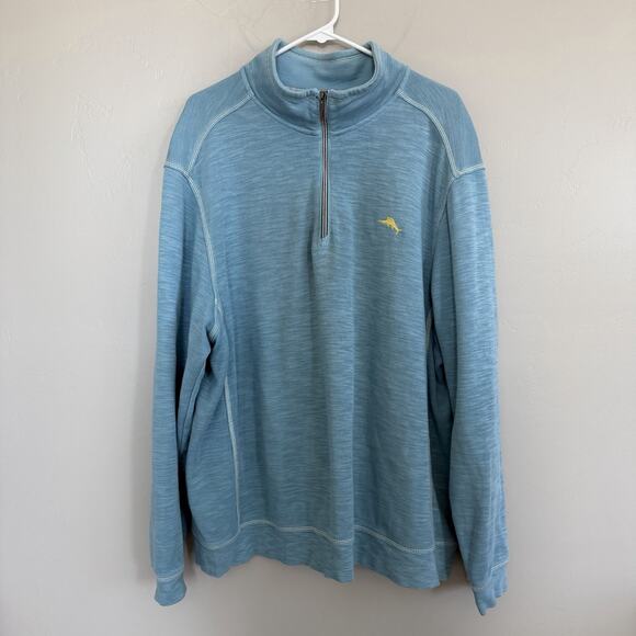 Tommy Bahama Tobago Bay Half Zip Size XXL Light Blue Big Man T220818-B-BAL - Picture 8 of 8